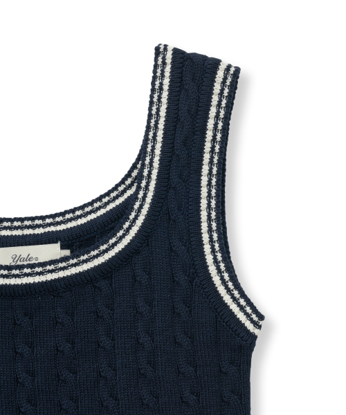 YALE(イェール)の「ケーブルニットノースリーブ_ネイビー(Tシャツ/カットソー・レディース・その他・MEDIUM/SMALL)」の4枚目の写真