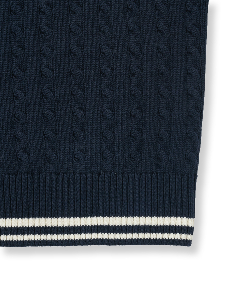 YALE(イェール)の「ケーブルニットノースリーブ_ネイビー(Tシャツ/カットソー・レディース・その他・MEDIUM/SMALL)」の3枚目の写真