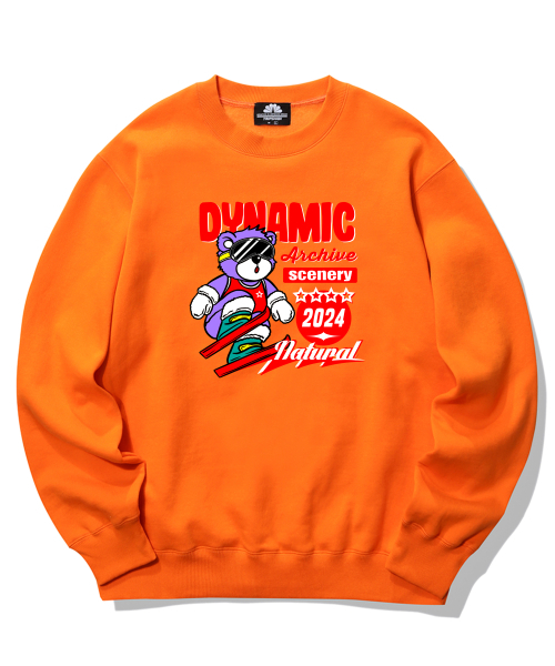 TRIPSHION(トリップション)の「SKI PLAYER BEAR グラフィッククルーネック - オレンジ(スウェット・メンズ・その他・MEDIUM/LARGE/X-LARGE)」の1枚目の写真