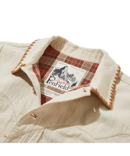 PENFIELD（ペンフィールド）の「[TRAILWEAR] リネンウエスタントラッカージャケット アイボリー_FR1WJ85U（デニムジャケット・メンズ・アイボリー・SMALL/MEDIUM/LARGE）」の4枚目の写真