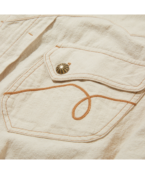 PENFIELD（ペンフィールド）の「[TRAILWEAR] リネンウエスタントラッカージャケット アイボリー_FR1WJ85U（デニムジャケット・メンズ・アイボリー・SMALL/MEDIUM/LARGE）」の6枚目の写真