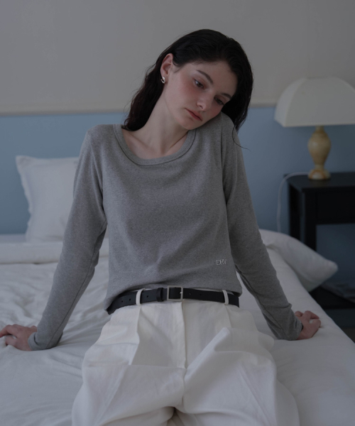 DEHEVE（デヘヴェ）の「Basic Cotton Long Sleeve [Melange]（Tシャツ/カットソー・レディース・アッシュグレー・FREE）」の3枚目の写真