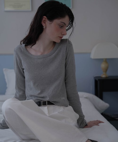 DEHEVE（デヘヴェ）の「Basic Cotton Long Sleeve [Melange]（Tシャツ/カットソー・レディース・アッシュグレー・FREE）」の4枚目の写真