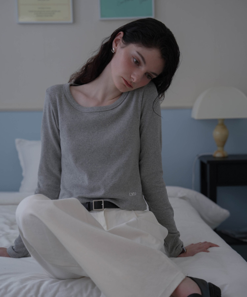 DEHEVE（デヘヴェ）の「Basic Cotton Long Sleeve [Melange]（Tシャツ/カットソー・レディース・アッシュグレー・FREE）」の5枚目の写真