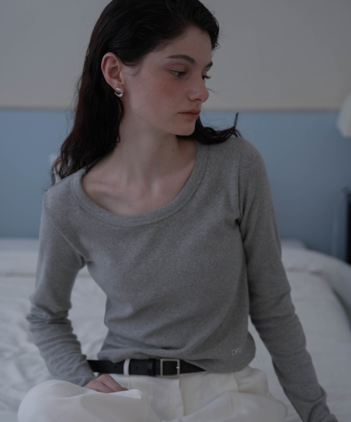 DEHEVE（デヘヴェ）の「Basic Cotton Long Sleeve [Melange]（Tシャツ/カットソー・レディース・アッシュグレー・FREE）」の7枚目の写真