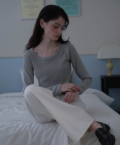 DEHEVE（デヘヴェ）の「Basic Cotton Long Sleeve [Melange]（Tシャツ/カットソー・レディース・アッシュグレー・FREE）」の8枚目の写真