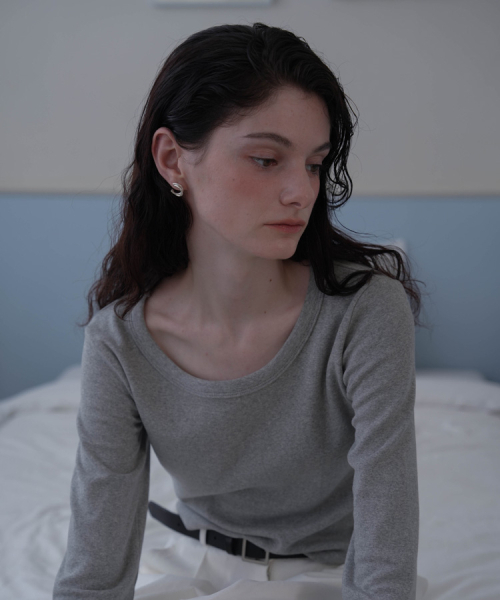 DEHEVE（デヘヴェ）の「Basic Cotton Long Sleeve [Melange]（Tシャツ/カットソー・レディース・アッシュグレー・FREE）」の9枚目の写真