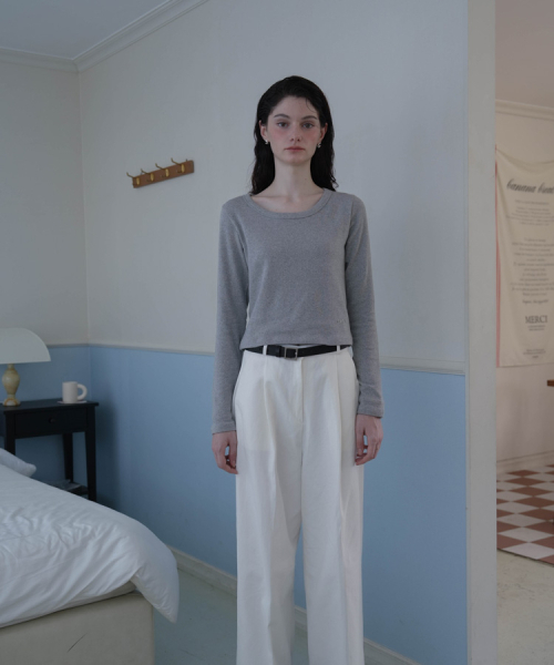 DEHEVE（デヘヴェ）の「Basic Cotton Long Sleeve [Melange]（Tシャツ/カットソー・レディース・アッシュグレー・FREE）」の10枚目の写真