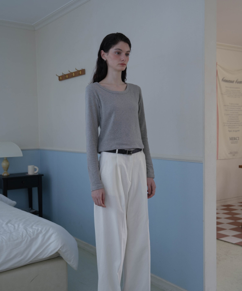 DEHEVE（デヘヴェ）の「Basic Cotton Long Sleeve [Melange]（Tシャツ/カットソー・レディース・アッシュグレー・FREE）」の11枚目の写真