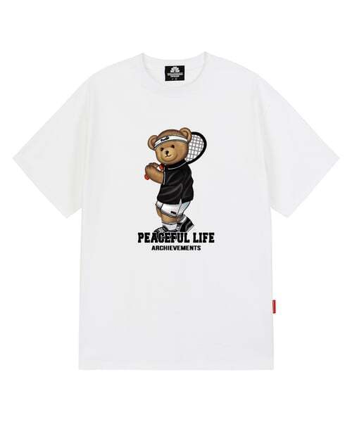TRIPSHION(トリップション)の「TENNIS BOY BEAR Tシャツ - ホワイト(Tシャツ/カットソー・メンズ・その他・LARGE/MEDIUM/X-LARGE)」の1枚目の写真
