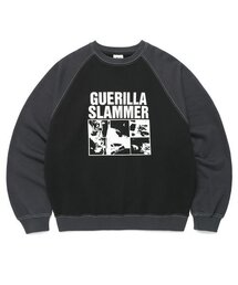 GUERILLA SLAMMERS RAGLAN SWEATSHIRT BLACK(CV2DFUM445A)