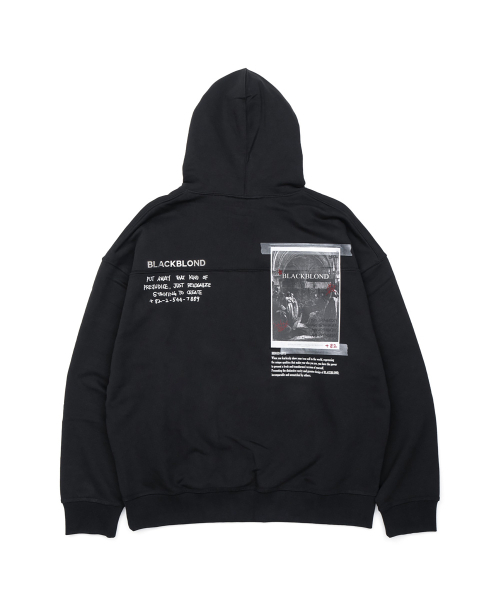 BLACK BLOND（ブラック ブロンド）の「ビビディ 1982 ノーシンパシーフードパーカー (ブラック)（パーカー・レディース・その他・LARGE/MEDIUM/X-LARGE）」の3枚目の写真
