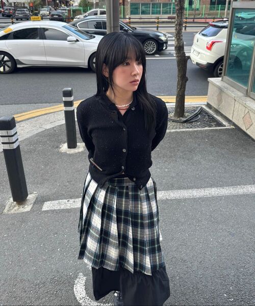 NOUN(ノウン)の「nep yarn crewneck cardigan (black)(カーディガン/ボレロ・レディース・その他・F)」の3枚目の写真