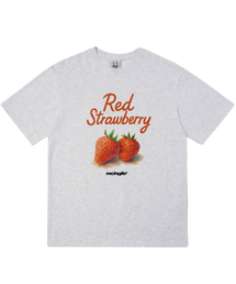 レッドストロベリーオーバーサイズTシャツ(ライトグレー)
