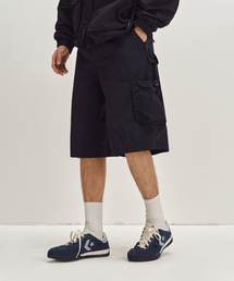 SECONDMONO（セカンドモノローグ）の「バルーンナイロンカーゴカーペンターバンディングショーツ[ブラック]_SEPT065BLACK（その他パンツ）」