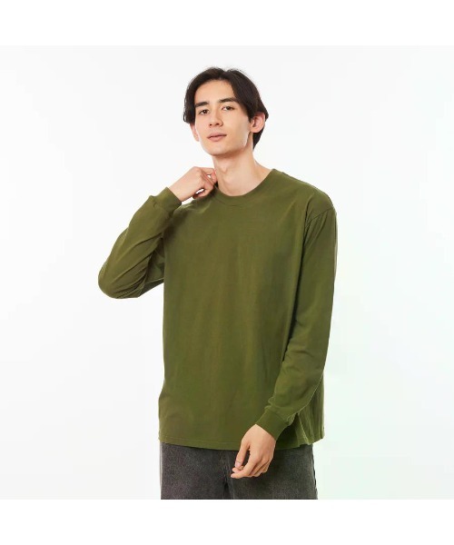 GOAT(ゴート)の「GOAT / LONG SLEEVE TEE 7oz(Tシャツ/カットソー・メンズ・ブラック/アーミー/ホワイト/レッド/シルバーグレー/ヘザーグレー/アッシュ/ネイビー/ダークグレー・XS/XL/S/M/L)」の7枚目の写真