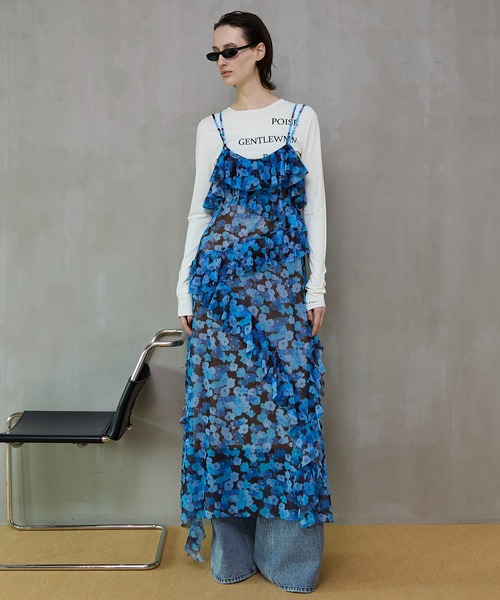 Flower Camisole Dress/ブラーフラワーキャミワンピース（ワンピース