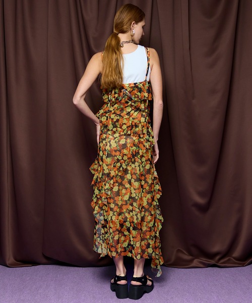 MAISON SPECIAL（メゾンスペシャル）の「Flower Camisole Dress/ブラーフラワーキャミワンピース（ワンピース・レディース・ブルー/オレンジ・36/38）」の7枚目の写真