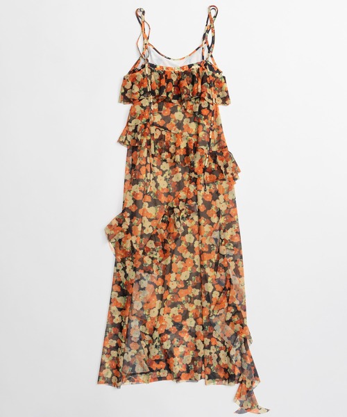 MAISON SPECIAL（メゾンスペシャル）の「Flower Camisole Dress/ブラーフラワーキャミワンピース（ワンピース・レディース・ブルー/オレンジ・36/38）」の12枚目の写真
