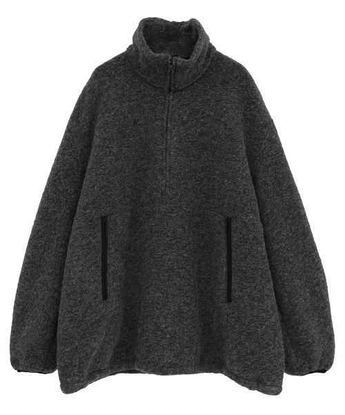 CLANE/クラネ】SLIVER HALF ZIP TOPS/ハーフジップトップス（Tシャツ