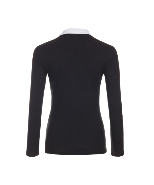 BERMUDAGRASS(バミューダグラス)の「オープンカラー配色ゴルジTシャツ-BLACK(ポロシャツ・レディース・その他・SMALL/MEDIUM)」の4枚目の写真