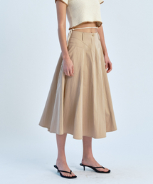 FLARED FULL SKIRT - BEIGE