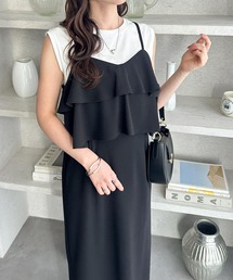 GeeRA（ジーラ）の「【S-LLサイズ展開】春夏にぴったり!楽ちんすっきり見せ!フリルキャミワンピース（ワンピース）」