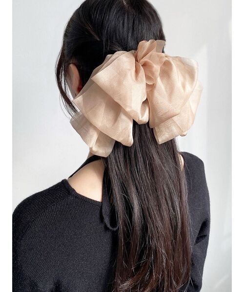 RESEXXY（リゼクシー）の「シアービックリボンバレッタ（バレッタ/ヘアクリップ・レディース・ブラック/アイボリー/ベージュ・FREE）」の22枚目の写真