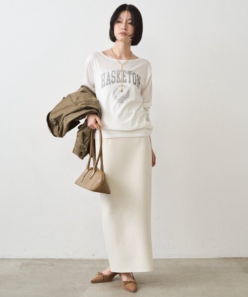 LOUNGEDRESS(ラウンジドレス)の「シアーカレッジロンT(Tシャツ/カットソー・レディース・オフホワイト・FREE)」の2枚目の写真