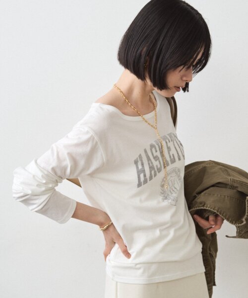 LOUNGEDRESS(ラウンジドレス)の「シアーカレッジロンT(Tシャツ/カットソー・レディース・オフホワイト・FREE)」の10枚目の写真