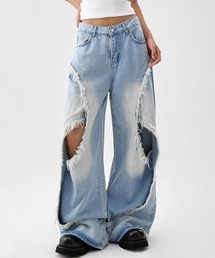 GLAMOROUS JANE | カットアウトフリンジデニムパンツ(デニムパンツ)