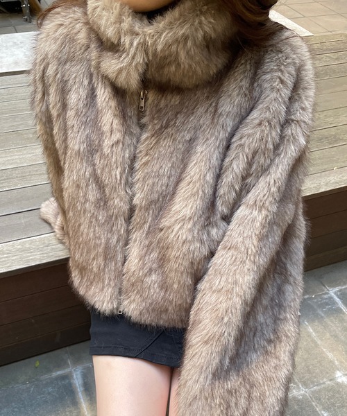 【ショート丈】ファージャケット ショート丈ファージャケット[dpk409] | レディースファッション通販の