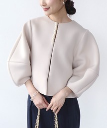 Jines | パールデザインノーカラージャケット(ノーカラージャケット)