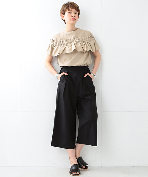 Ray BEAMS - ray beams RBS フリルシャツ Ray BEAMS（レイ ビームス）RBS / ギャザー フリル Tシャツ（T