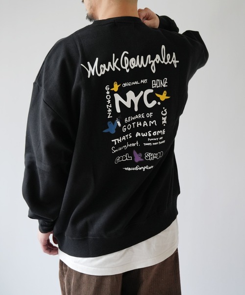 Port(ポート)の「【 Mark Gonzales / マークゴンザレス 】 NYC ゴンバト スウェット トレーナー(スウェット・メンズ・ブラック/杢グレー/ホワイト・M/L/XL)」の2枚目の写真