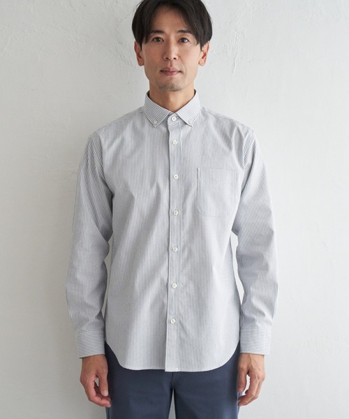 ikka（イッカ）の「イージーケアソフトOXスイスカラーボタンダウンシャツ（シャツ/ブラウス・メンズ・ホワイト/ベージュ/ネイビー/グレー/グリーン/チャコール・S/M/L/XL）」の20枚目の写真