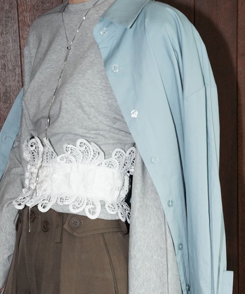 chuclla（チュクラ）の「レースワイドコルセットベルト cha26s010（ベルト・レディース・ホワイト/ブラック・FREE）」の2枚目の写真