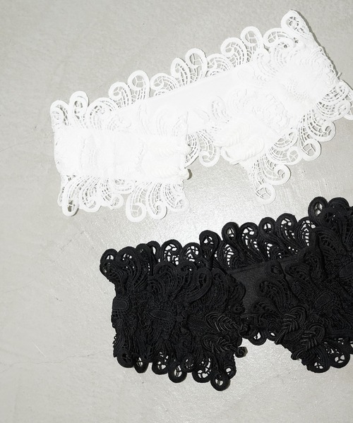 chuclla（チュクラ）の「レースワイドコルセットベルト cha26s010（ベルト・レディース・ホワイト/ブラック・FREE）」の3枚目の写真