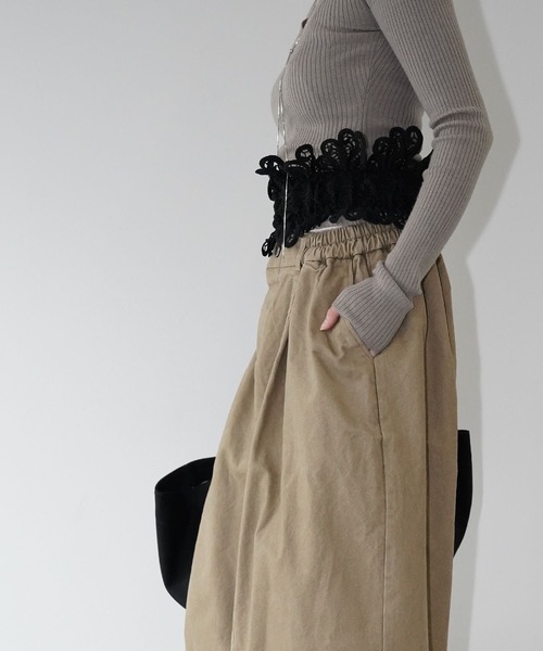 chuclla（チュクラ）の「レースワイドコルセットベルト cha26s010（ベルト・レディース・ホワイト/ブラック・FREE）」の5枚目の写真