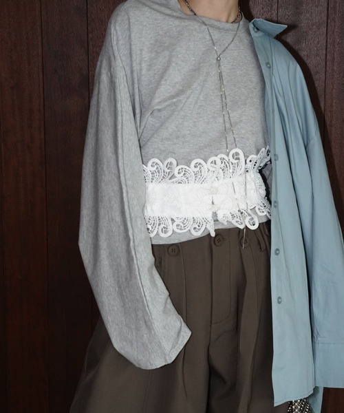 chuclla（チュクラ）の「レースワイドコルセットベルト cha26s010（ベルト・レディース・ホワイト/ブラック・FREE）」の11枚目の写真