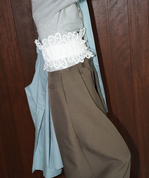 chuclla（チュクラ）の「レースワイドコルセットベルト cha26s010（ベルト・レディース・ホワイト/ブラック・FREE）」の13枚目の写真