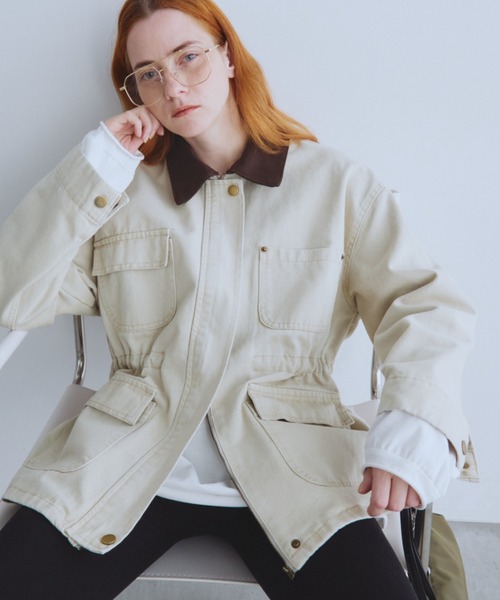 Auntie Rosa Holiday（アンティローザホリデー）の「ツイルワークジャケット（その他アウター・レディース・ベージュ・FREE）」の2枚目の写真
