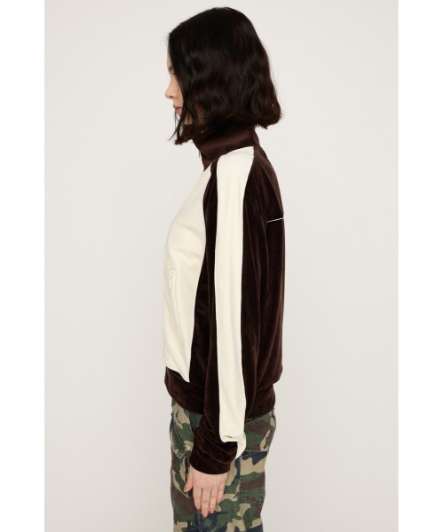 SLY(スライ)の「VELOUR TRACK JACKET ベロア トラックジャケット 春服(ブルゾン・レディース・ブラウン/ネイビー/カーキ・FREE)」の8枚目の写真