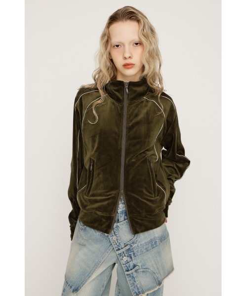 SLY(スライ)の「VELOUR TRACK JACKET ベロア トラックジャケット 春服(ブルゾン・レディース・ブラウン/ネイビー/カーキ・FREE)」の13枚目の写真