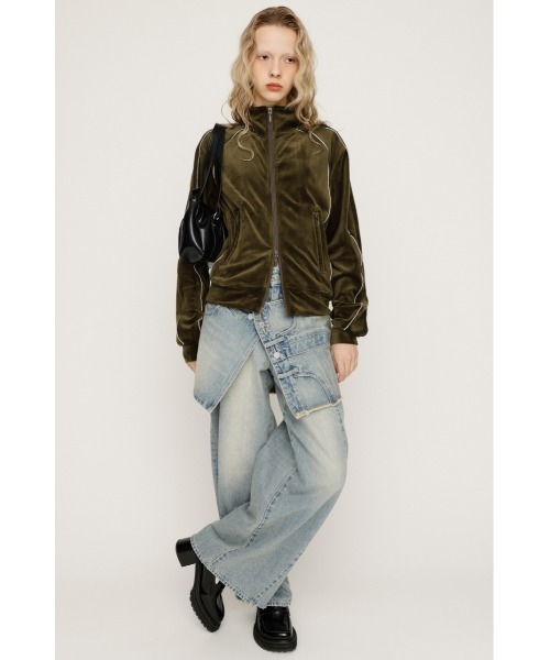 SLY(スライ)の「VELOUR TRACK JACKET ベロア トラックジャケット 春服(ブルゾン・レディース・ブラウン/ネイビー/カーキ・FREE)」の14枚目の写真