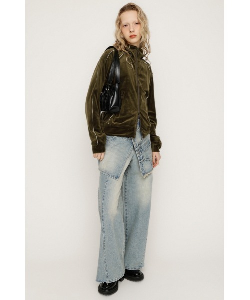 SLY(スライ)の「VELOUR TRACK JACKET ベロア トラックジャケット 春服(ブルゾン・レディース・ブラウン/ネイビー/カーキ・FREE)」の15枚目の写真