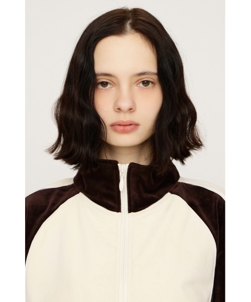 SLY(スライ)の「VELOUR TRACK JACKET ベロア トラックジャケット 春服(ブルゾン・レディース・ブラウン/ネイビー/カーキ・FREE)」の10枚目の写真