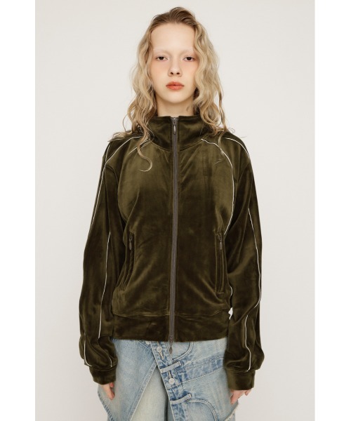 SLY(スライ)の「VELOUR TRACK JACKET ベロア トラックジャケット 春服(ブルゾン・レディース・ブラウン/ネイビー/カーキ・FREE)」の17枚目の写真