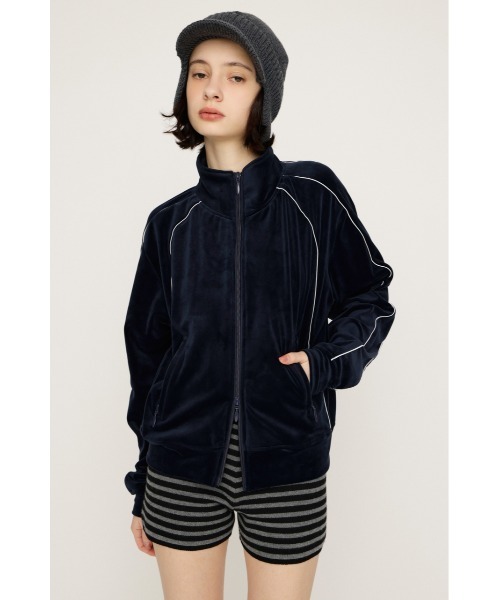 SLY(スライ)の「VELOUR TRACK JACKET ベロア トラックジャケット 春服(ブルゾン・レディース・ブラウン/ネイビー/カーキ・FREE)」の18枚目の写真