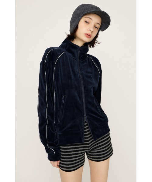 SLY(スライ)の「VELOUR TRACK JACKET ベロア トラックジャケット 春服(ブルゾン・レディース・ブラウン/ネイビー/カーキ・FREE)」の20枚目の写真